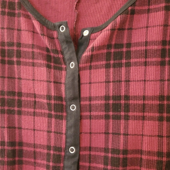 La Senza - Thermal waffle knit plaid pajama romper - Size S - Picture 3 of 5